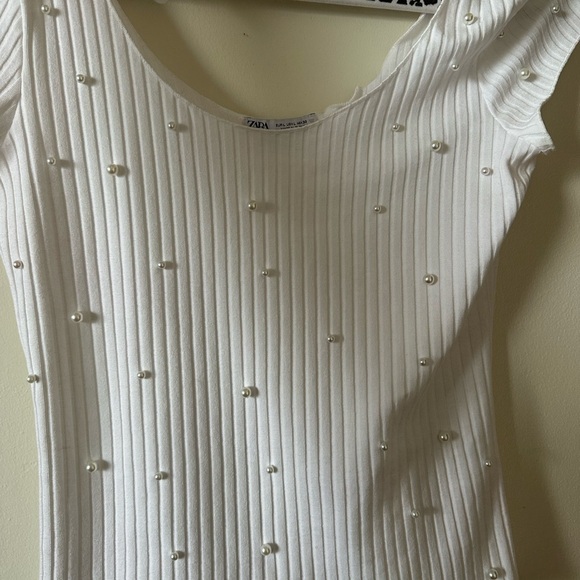 Zara NWOT Pearl T-shirt - Picture 2 of 7